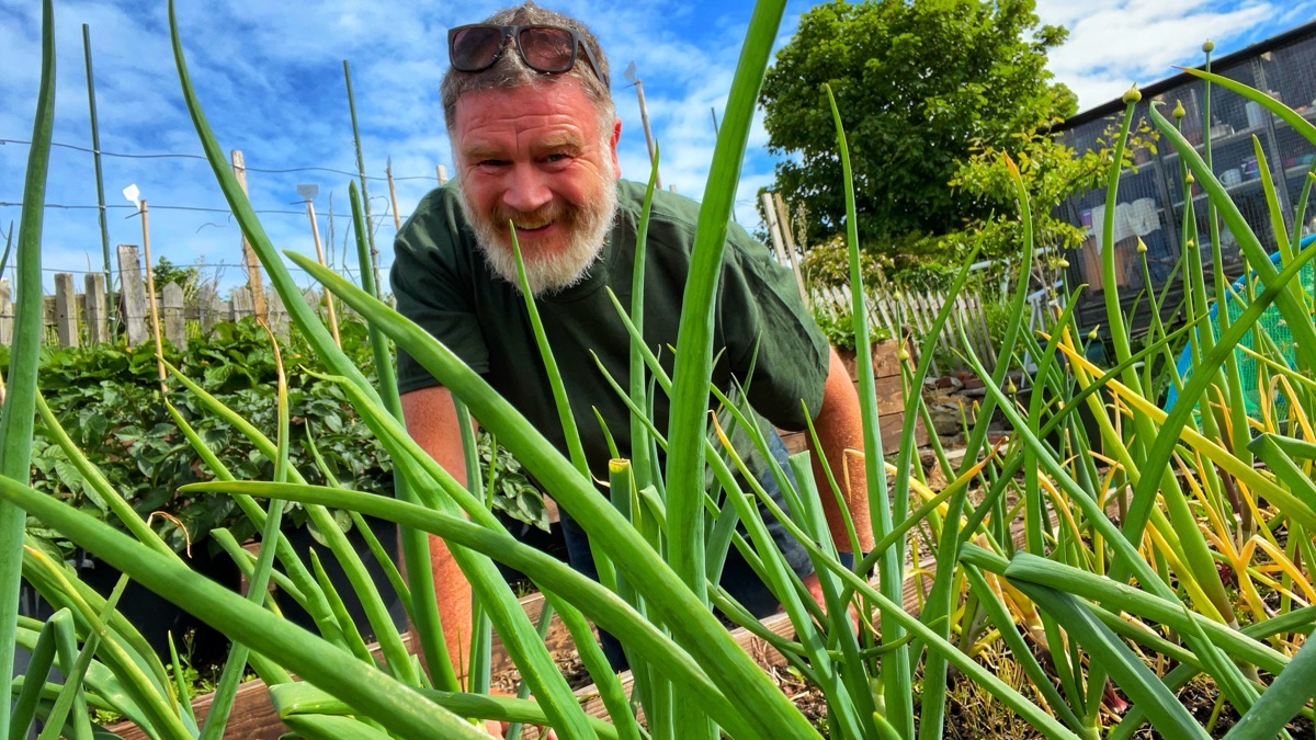 Tony among his leeks